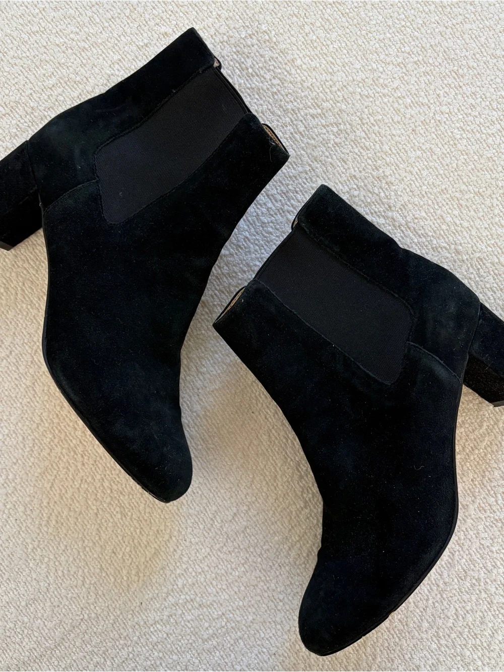 J. Crew Black Suede Ankle Booties with Block Heel